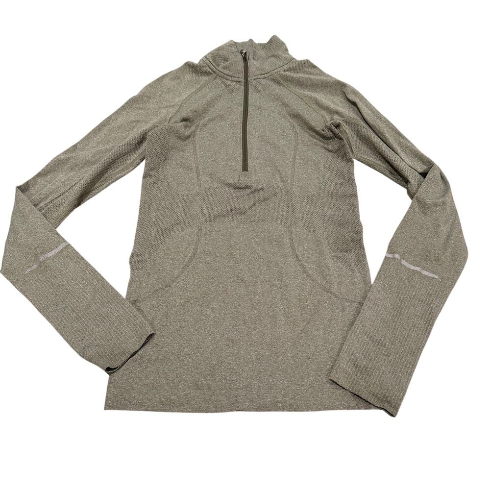 Lululemon Athletica Sage Green Long Sleeve Quarter Zip Size 4